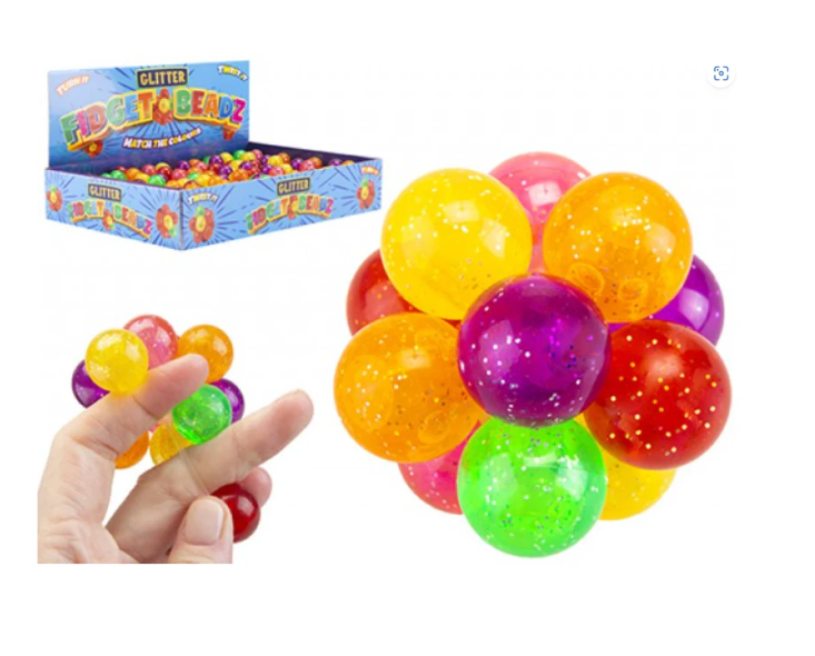 GLITTER FIDGET BEADZ BALL 5CM