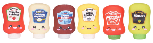 10CM KAWAII SQUEEZE SAUCES 6 ASST (DB)