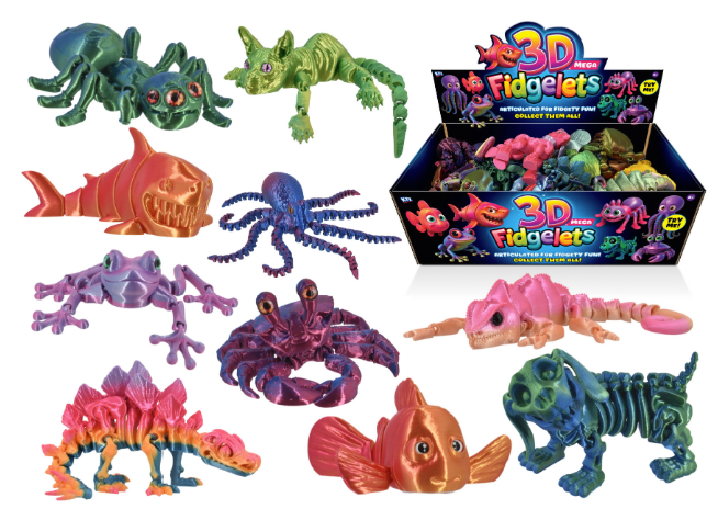 3D Mega Fidgelets - 10 Assorted - Display Box
