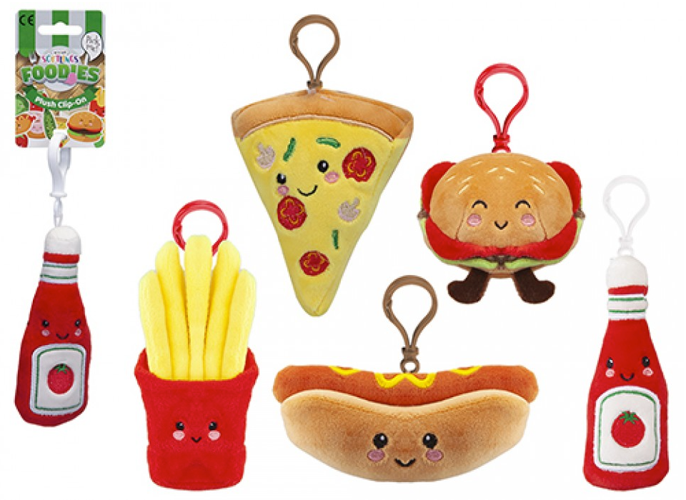 SOFTLINGS FOODIES FAST FOOD CLIP ON 12CM 5 ASSORTED