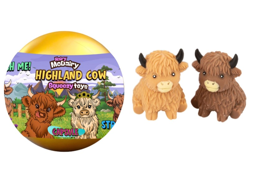 SQUEEZE HIGHLAND COW iIN CAPSULE