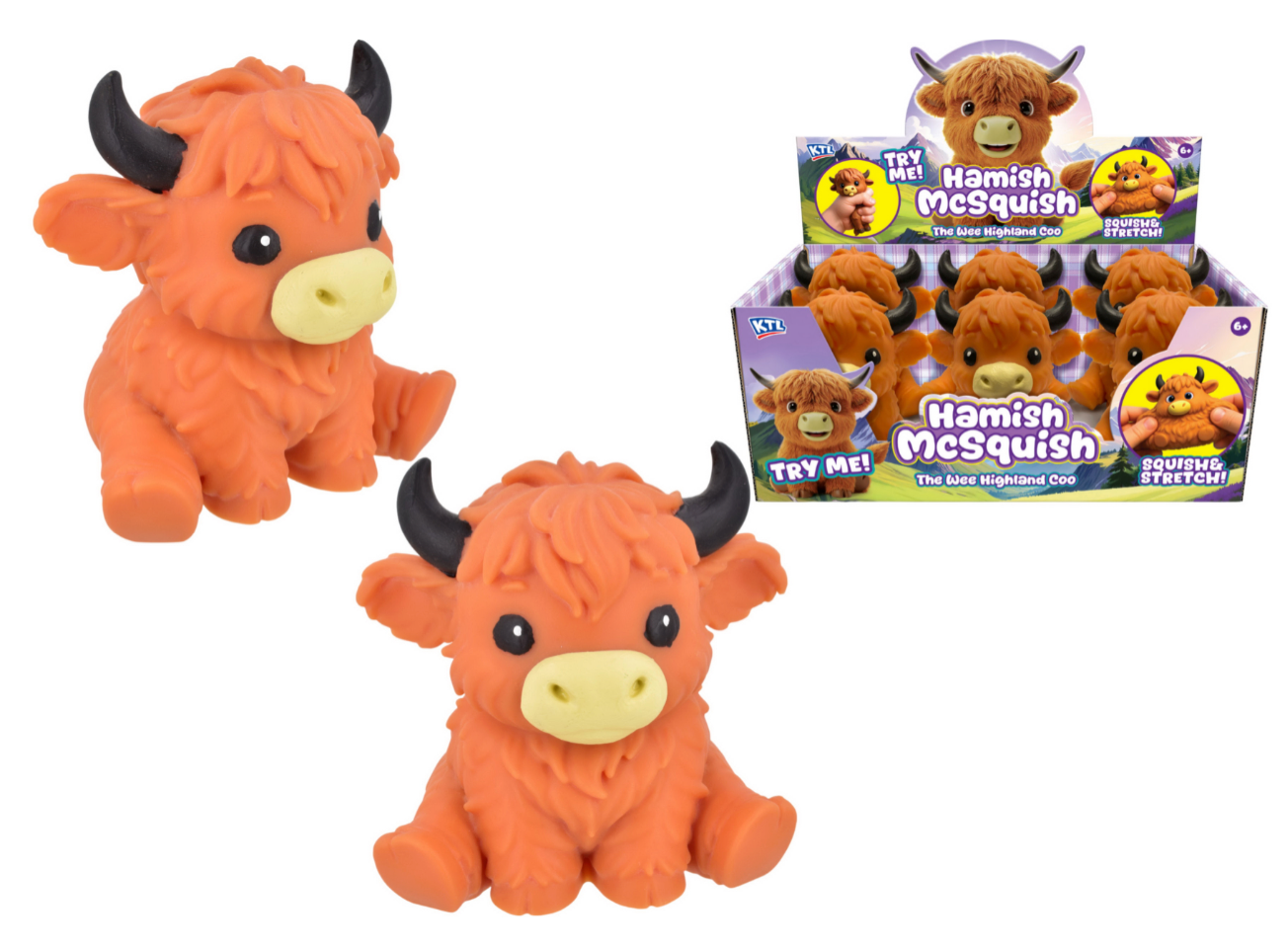 15cm Large Squishy Highland Cow - Display Box