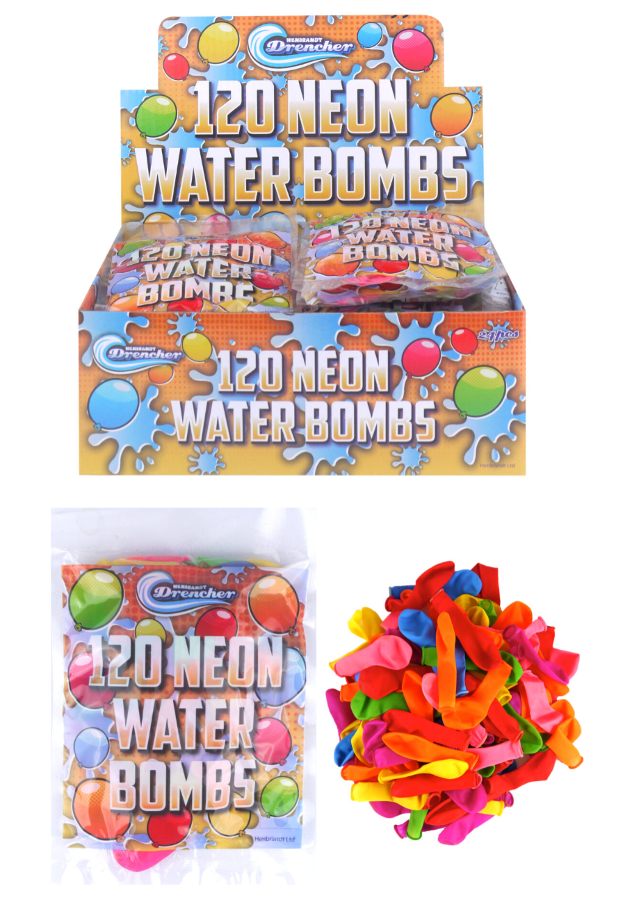 Water Bombs (120pcs) Assorted Neon Colours