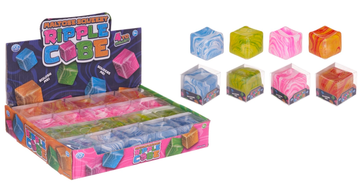 5.5CM MALTOSE RIPPLE CUBE 4 ASST (DB)
