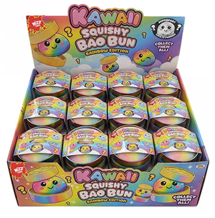 WIZZ TOYS RAINBOW BAO DUMPLING WITH MALTOSE IN BASKET 5.5CM
