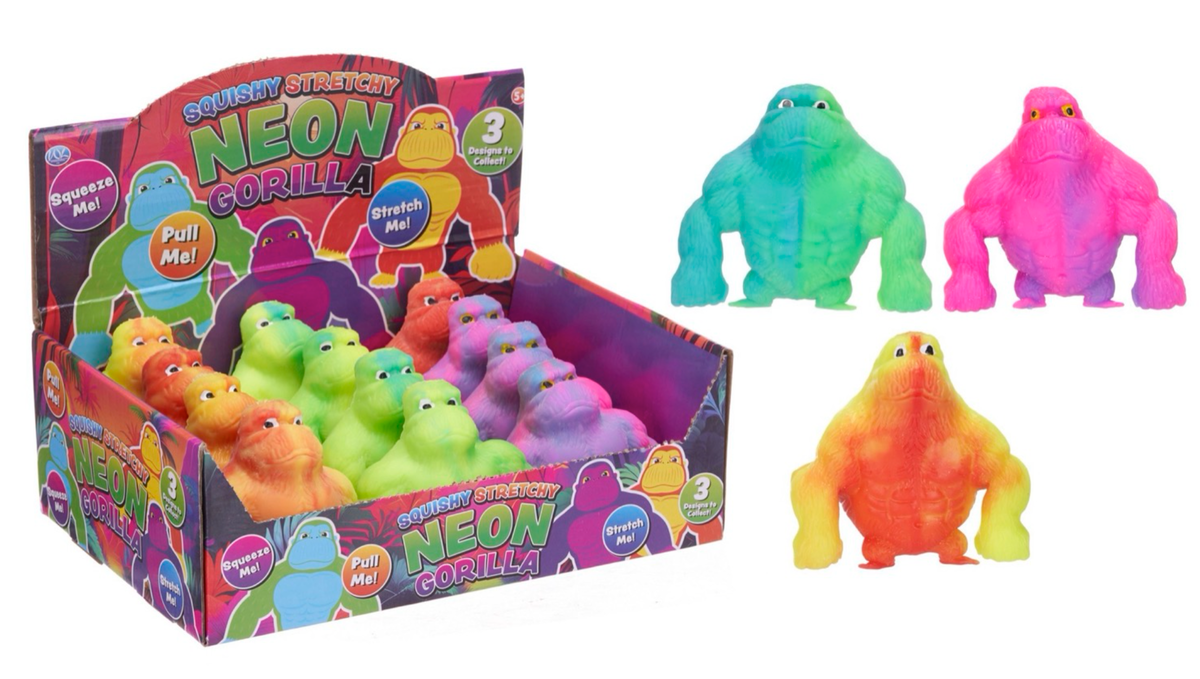 11CM STRETCHY 2-TONE NEON GORILLA 3 ASST (DB)