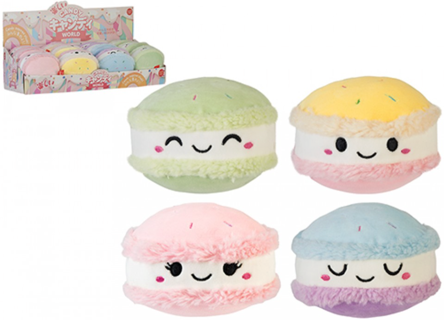 MOCHI POP MACAROON PLUSH 12CM 4 ASSORTED