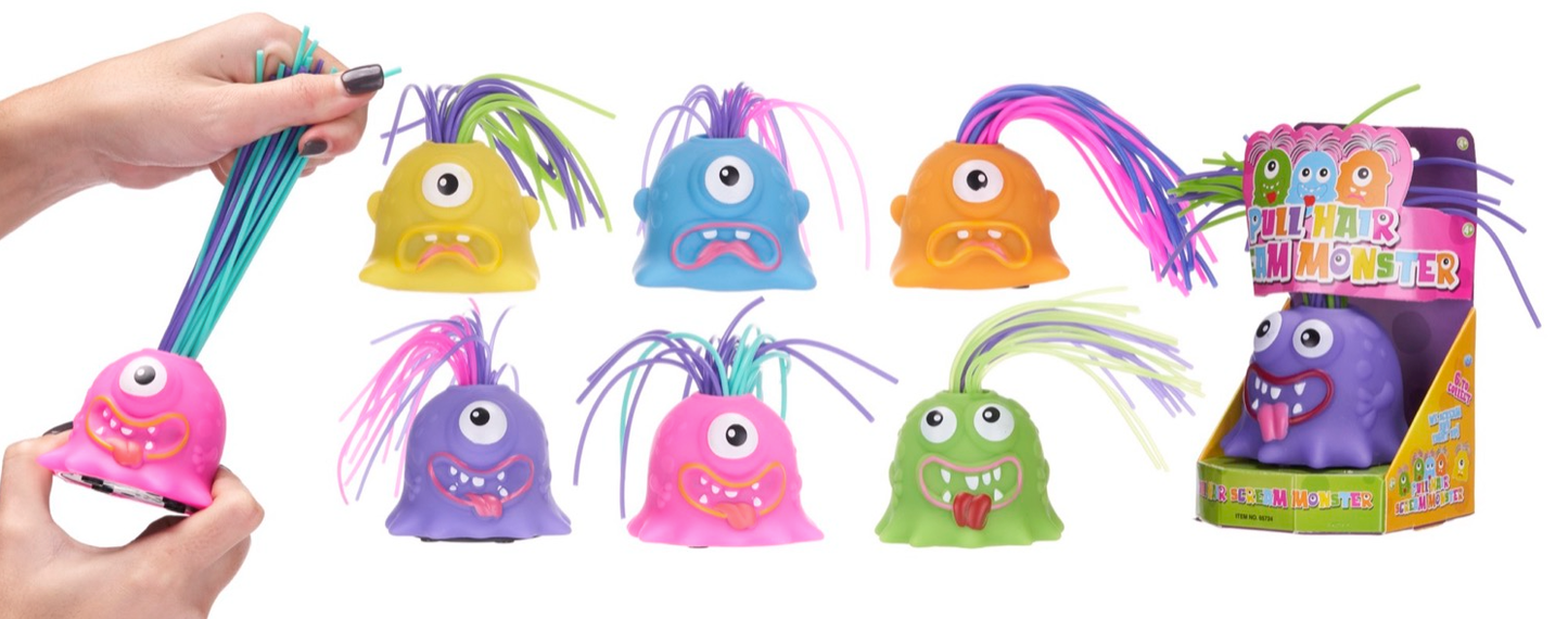 PULL-HAIR SCREAM MONSTER 6 ASST