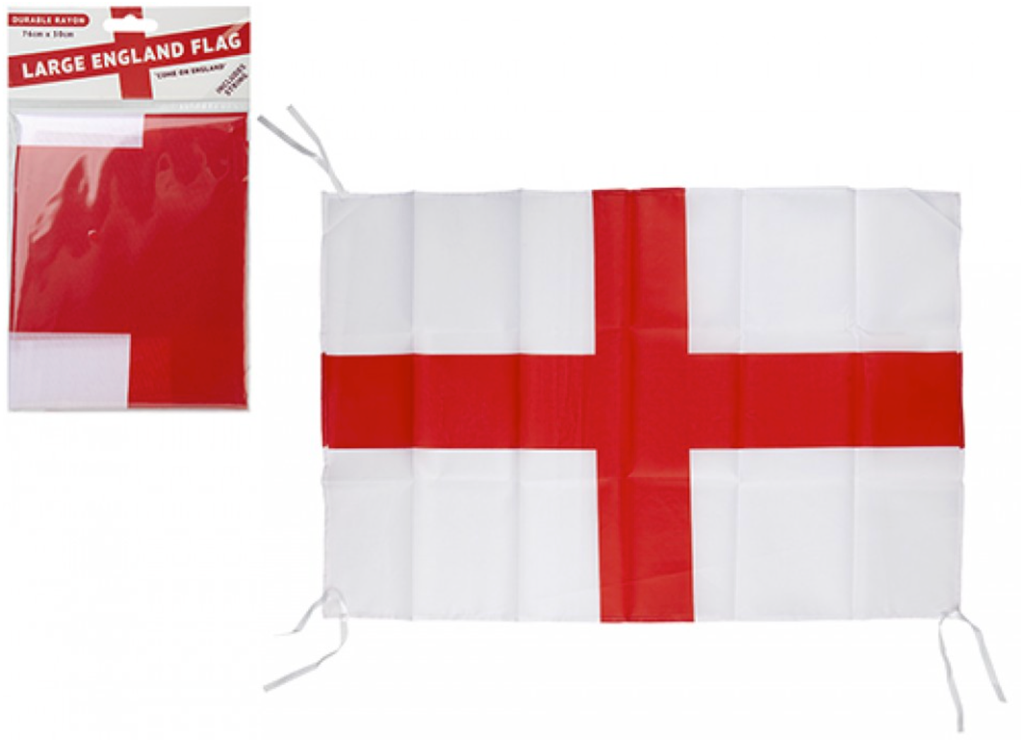 ST GEORGE RAYON FLAG WITH STRING 76 X 50CM