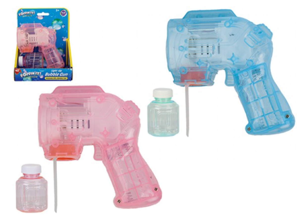 6 HOLE BUBBLE GUN 12.5CM 2 COLOURS
