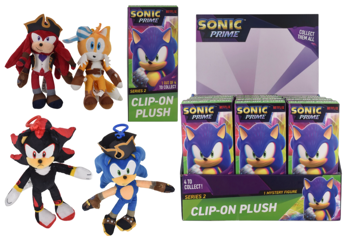 Sonic Clip On Plush In A Blind Box - Display Box