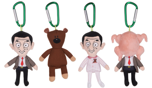 5"/12CM MR BEAN KARABINER KUTIE CLIPS 4 ASST