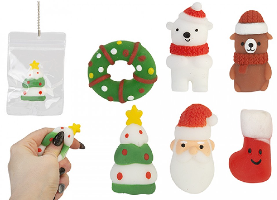 SNOW WHITE CHRISTMAS JELLY SQUISH 4CM 6 ASSORTED