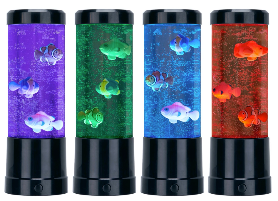 25CM B/OP COLOUR CHANGING FISH LAMP
