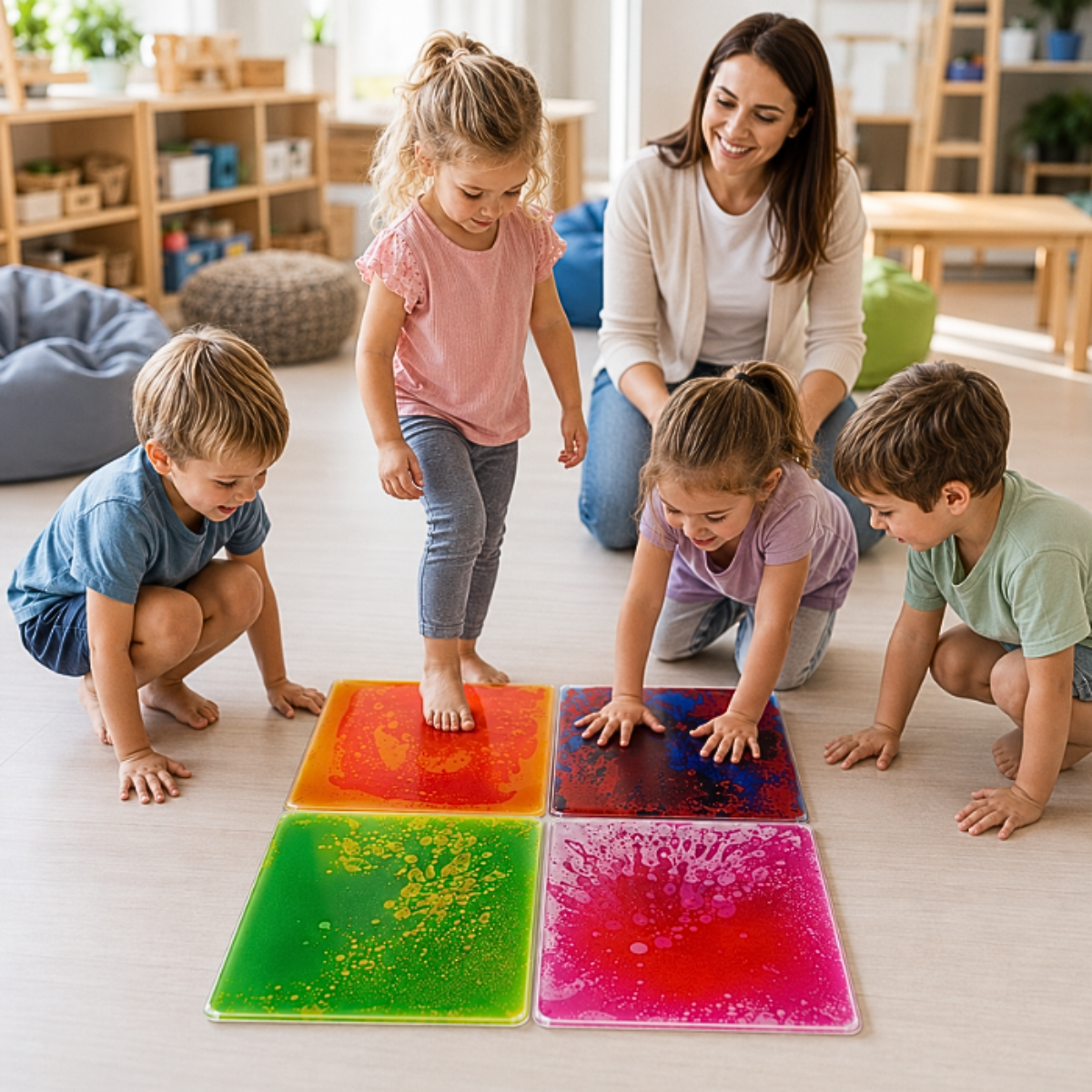 Small Liquid floor tiles 30x30cm (Pack of 4 Colours)