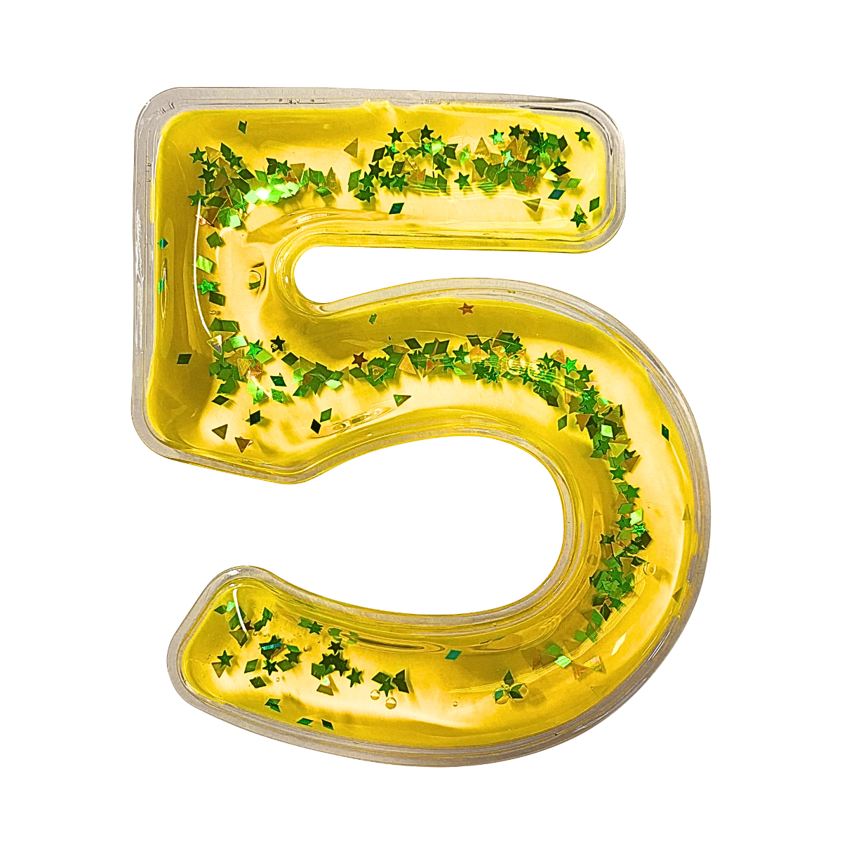Squidgy Sparkly Numbers 10 Pack Sensory Gel Shapes, Glitter & Colourful Liquid, Squidgy Jelly Fidgeting Toy