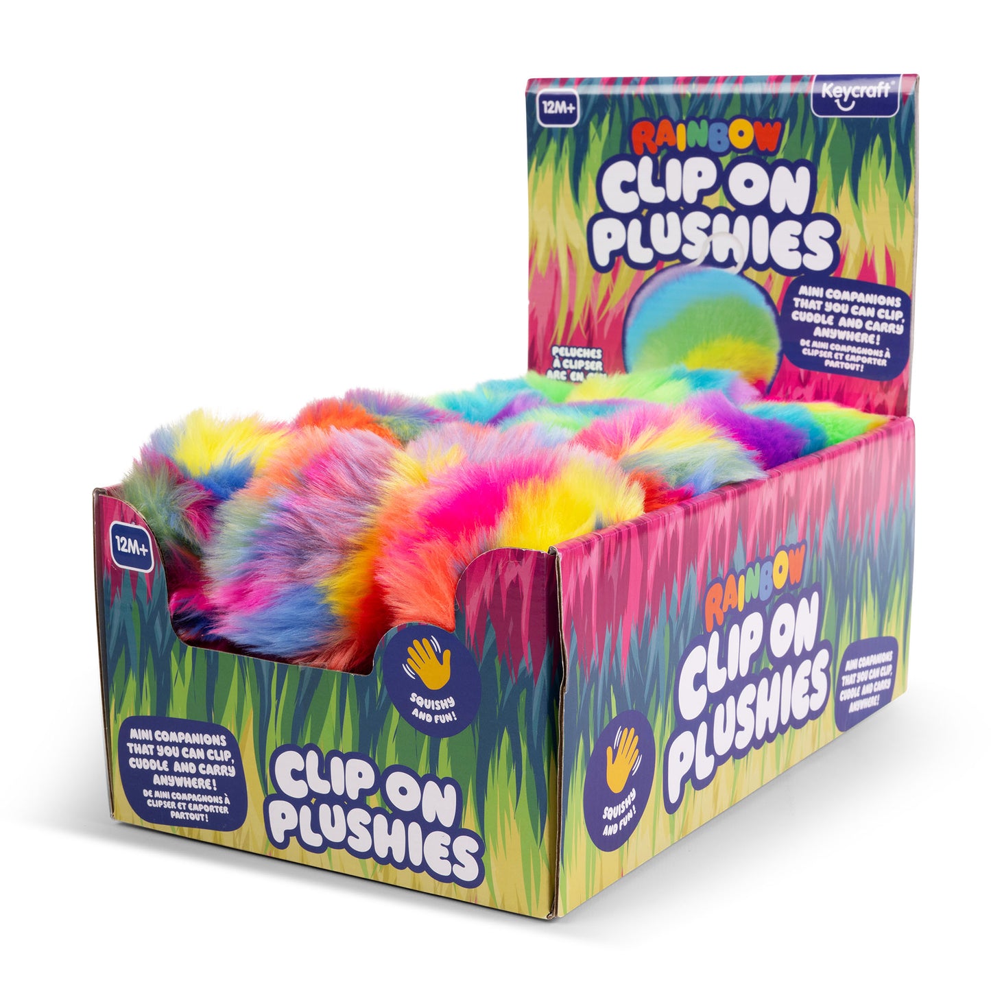 Rainbow Fluff Clip & Cuddle Plush Keyrings