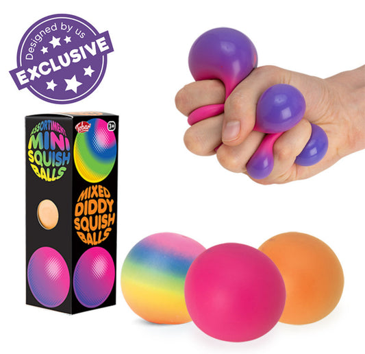 SCRUNCHEMS MIXED DIDDY SQUISH BALLS - 3PK