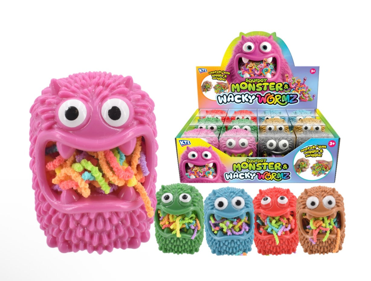 Squidgy Monster With Wacky Worms - Display Box