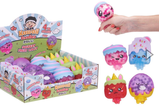 6CM FRUIT LOLLY SQUEEZY 4 ASST (DB) KAWAII FOODIEZ