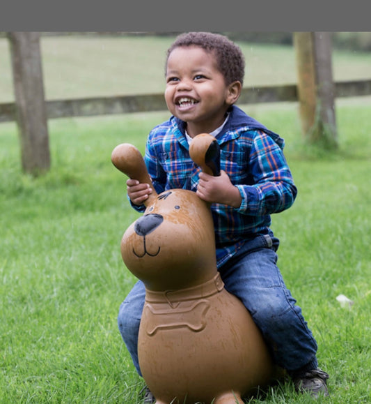 Buddy Brown Dog Hopper Inflatable Bouncy Ride-On