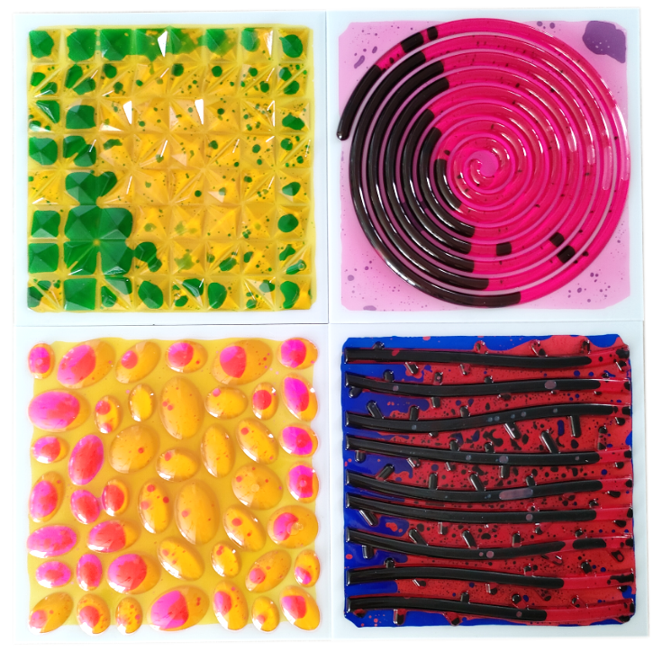 Textured Massage Sensory Liquid Tiles Set of 4 – 30cm