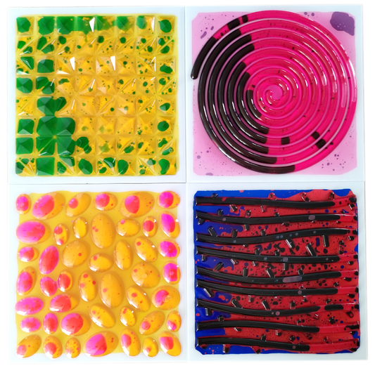 Textured Massage Sensory Liquid Tiles Set of 4 – 30cm