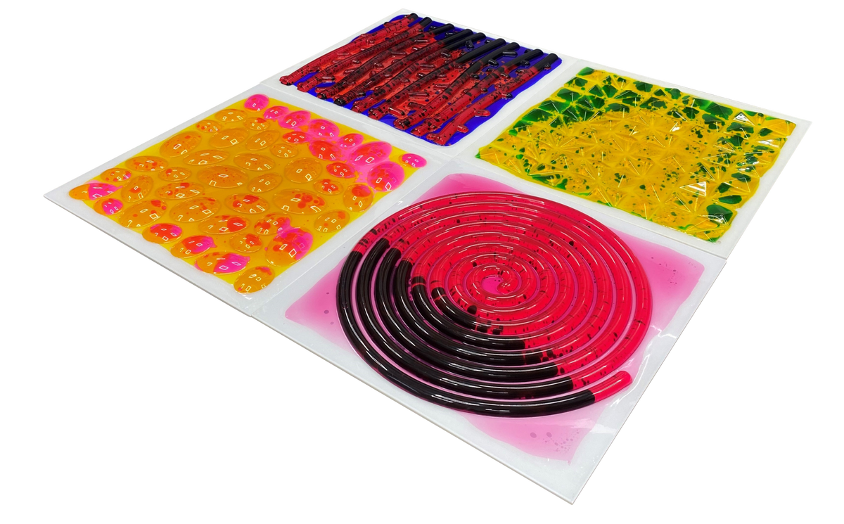 Textured Massage Sensory Liquid Tiles Set of 4 – 30cm