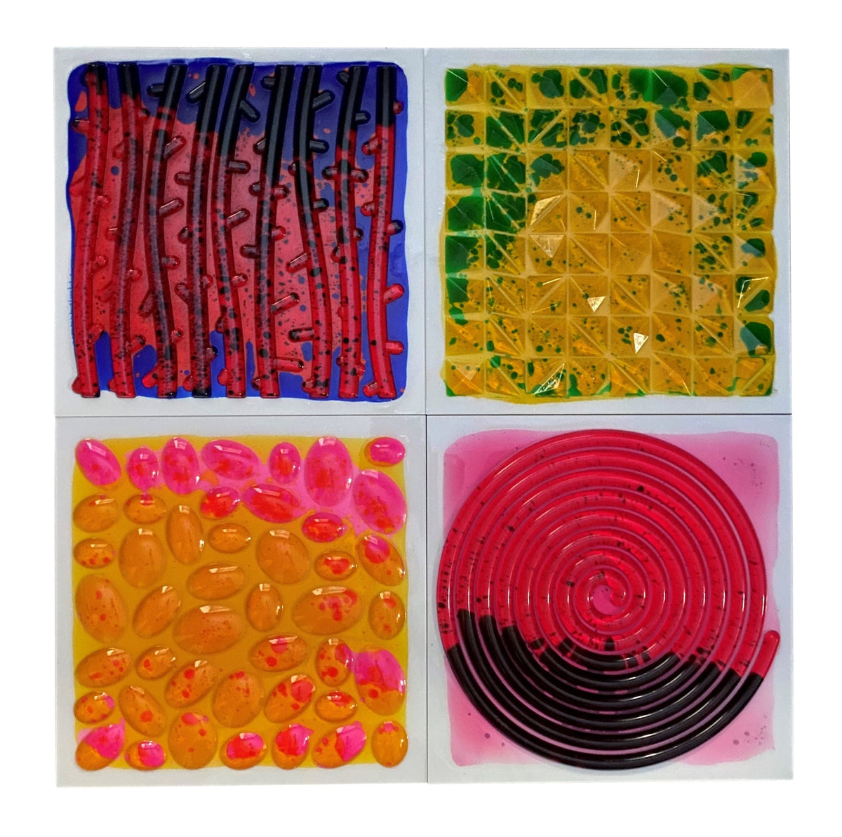 Textured Massage Sensory Liquid Tiles Set of 4 – 30cm