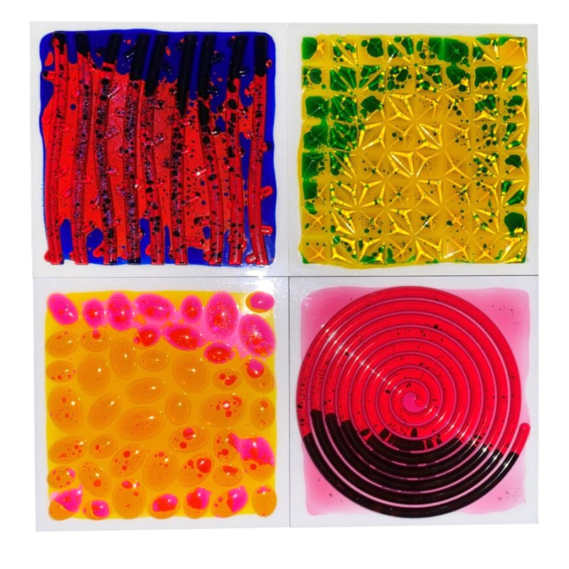Textured Massage Sensory Liquid Tiles Set of 4 – 30cm