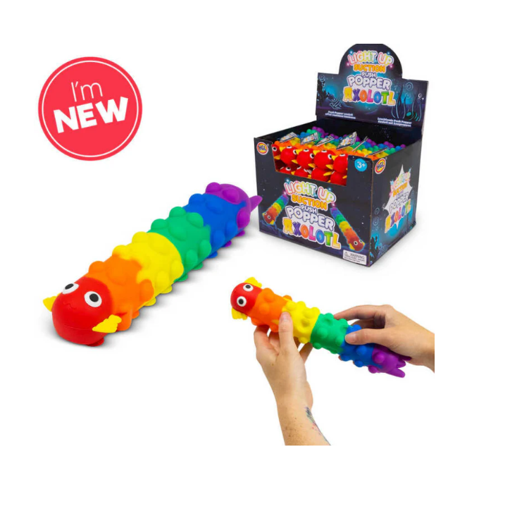 Axolotl Light Up Suction Push Popper Large