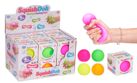 66MM NEON SQUISHDOH BALL 4 ASST (DB)