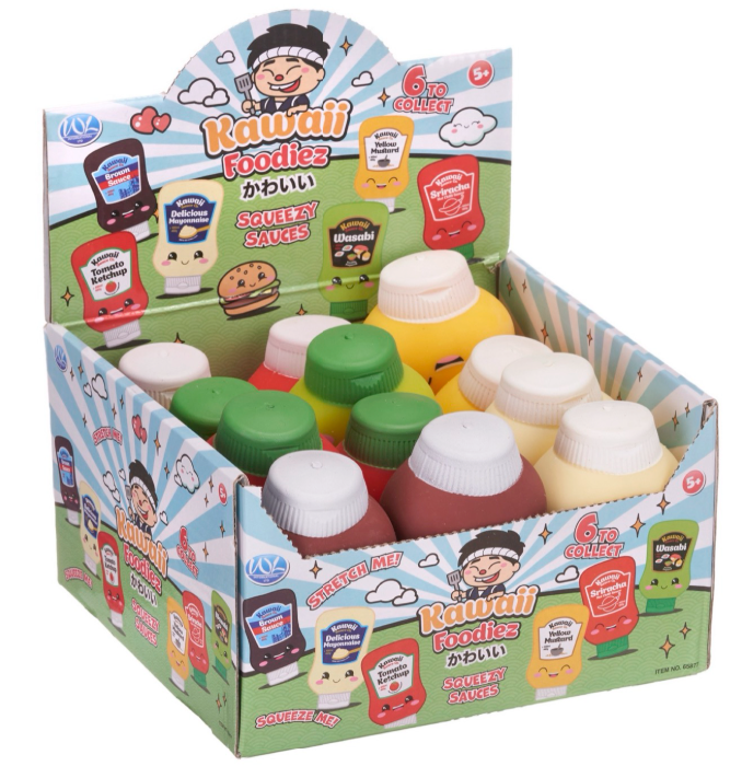 10CM KAWAII SQUEEZE SAUCES 6 ASST (DB)