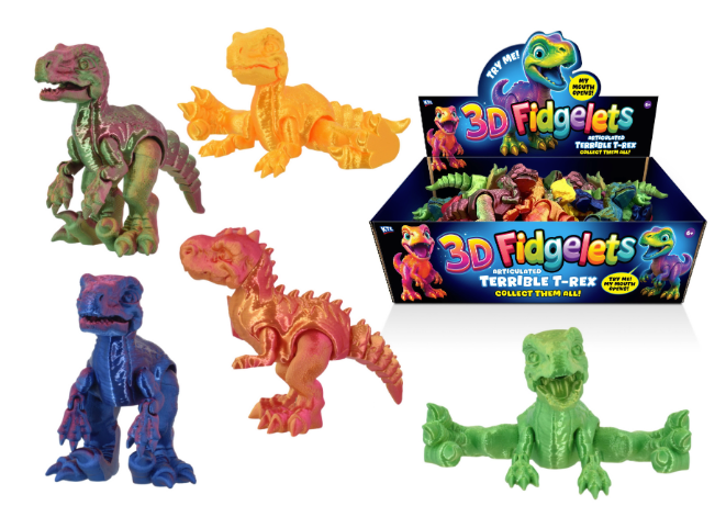 3D Mini Fidgelets - T-Rex Dinosaurs - 6 Assorted