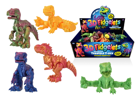 3D Mini Fidgelets - T-Rex Dinosaurs - 6 Assorted