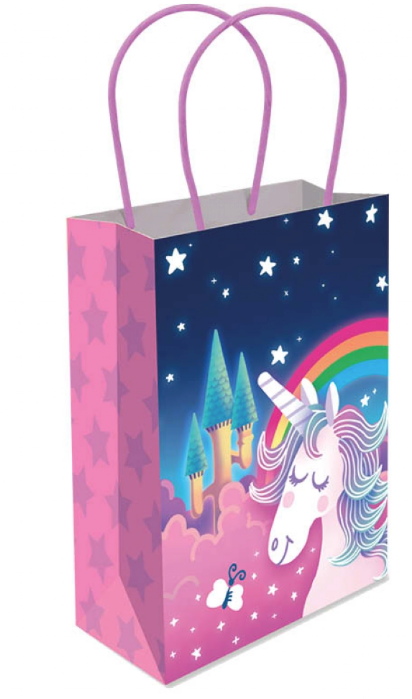 Unicorn Paper Bag W/Handles 16x22x9cm