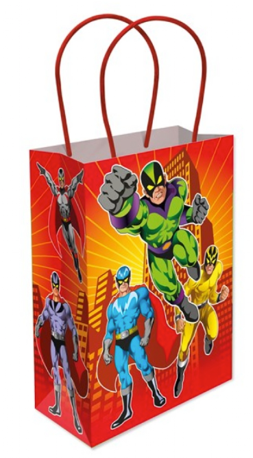 Super Hero Paper Bag W/Handles 16x22x9cm