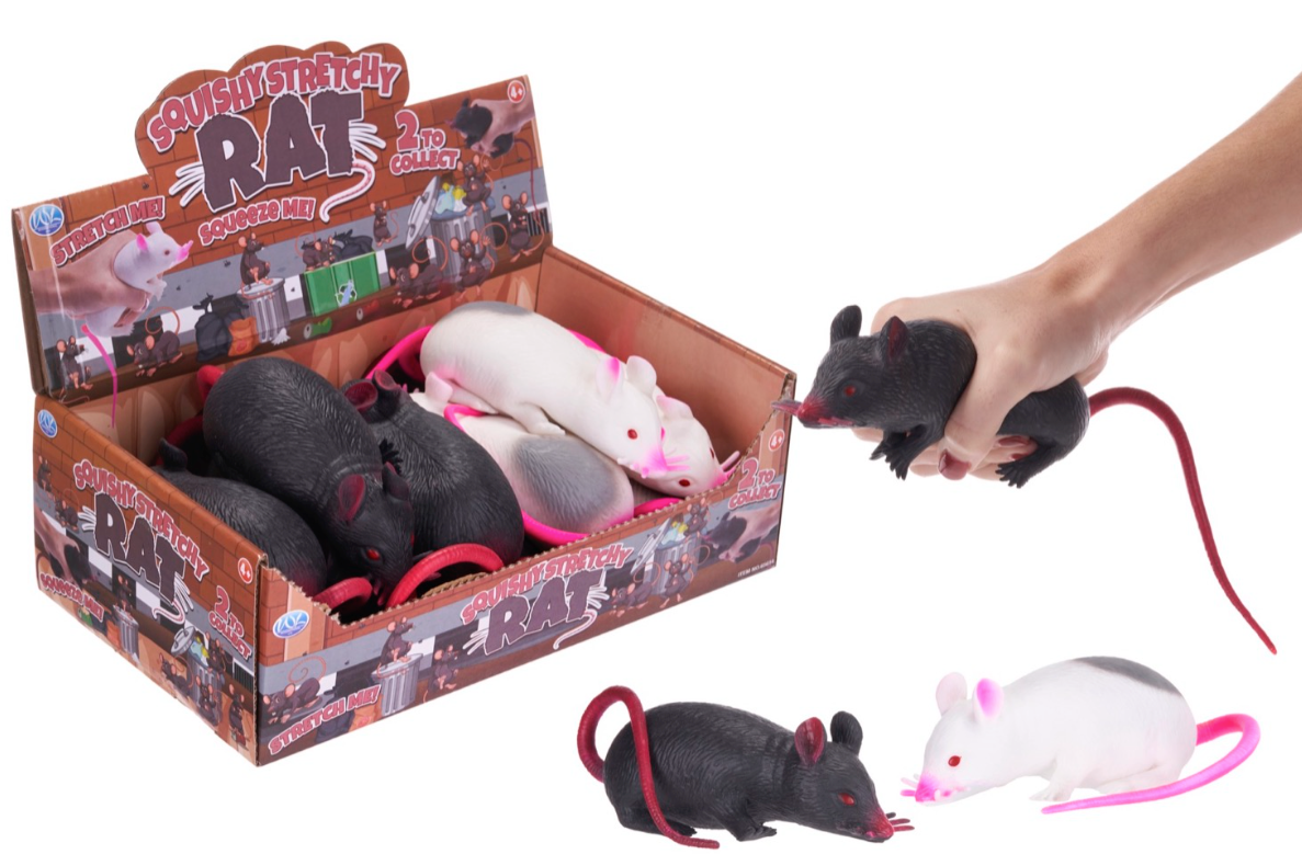 5CM SQUISHY/STRETCHY RAT 2 ASST