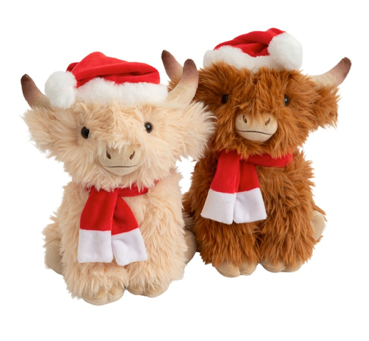 25CM XMAS HIGHLAND COW