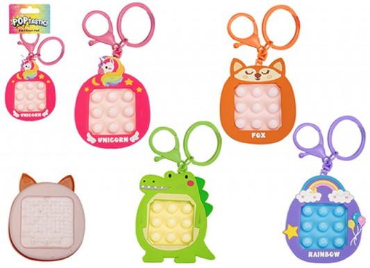 Bubble Pop Clicker KeyChain 8cm Assorted