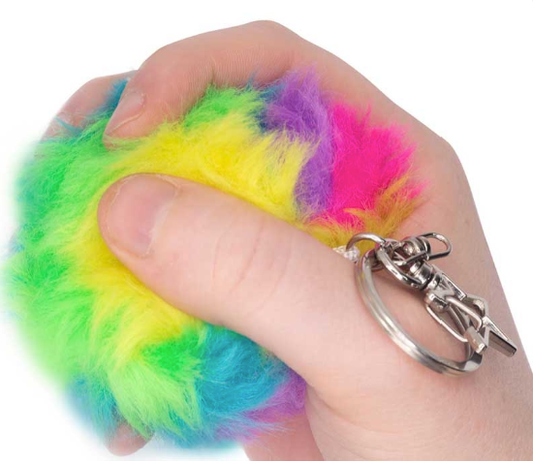 SCRUNCHEMS FURRY SQUISH BALL KEYCHAIN