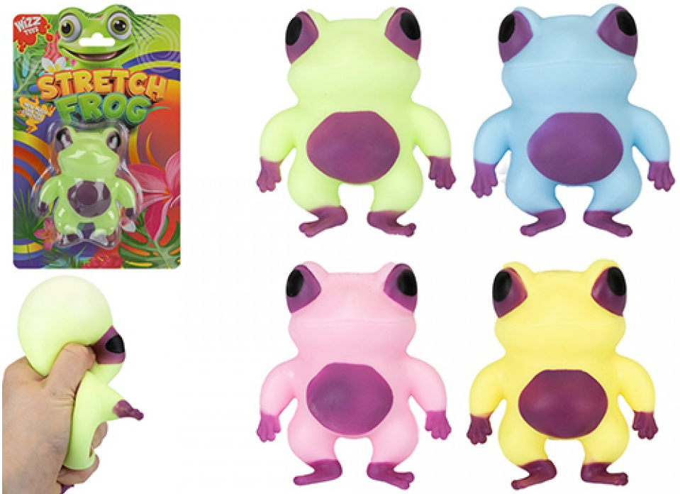 WIZZ TOYS SUPER STRETCH FROG 10CM 4 ASSORTED