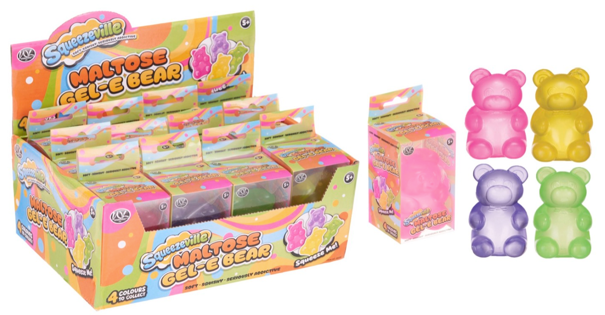 10CM MALTOSE GEL-E BEAR 4 ASST (DB)
