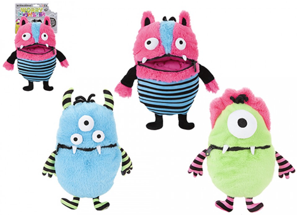 NEW WORRY MONSTER 11" 3 ASSORTED COLOURS