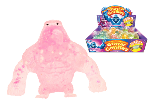 Squeeze Stretch Glitter Gorillas (4 Asst) - Dbx