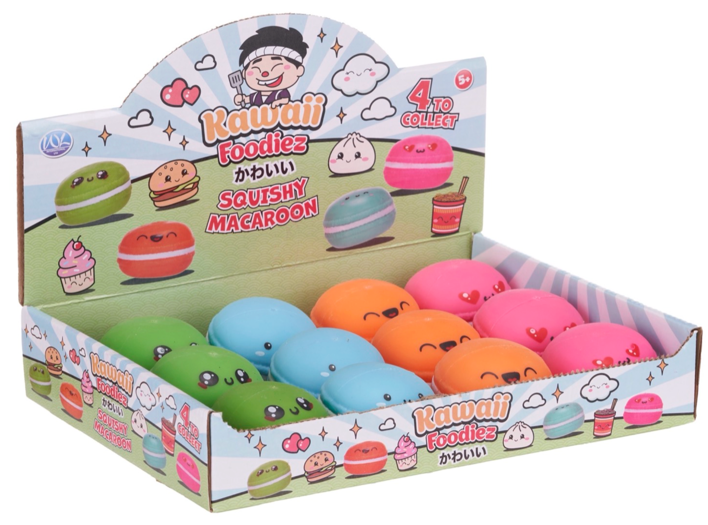 6.5CM KAWAII SQUISHY MACAROON 4 ASST