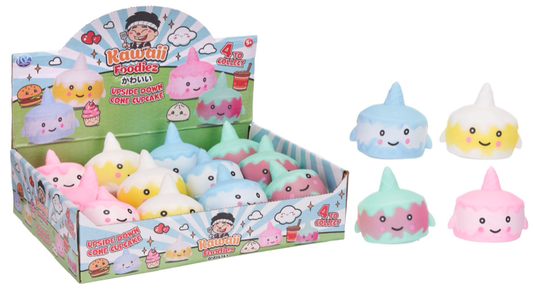 8CM KAWAII UPSIDE DOWN CONE CUPCAKE 4 ASST