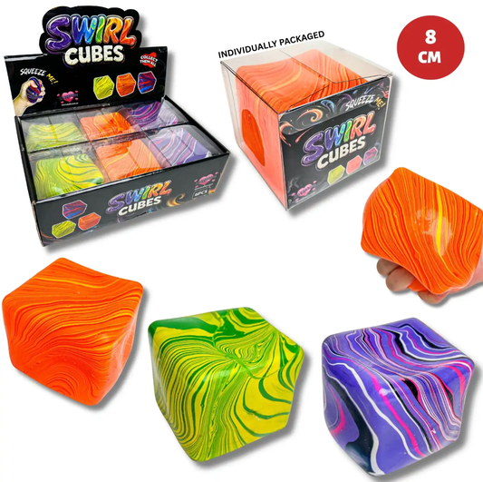 JUMBO 8CM SWIRL CUBE MALTOSE