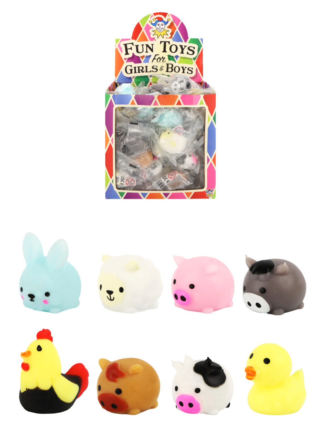 Farm Animal TPR Squishies (5cm) 8 Assorted Designs