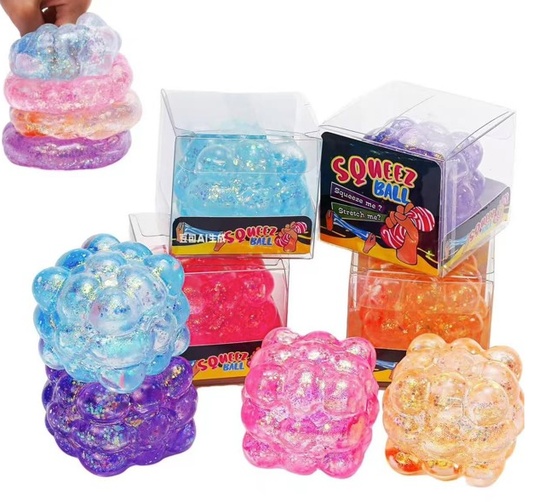 5cm Glitter Bubble Squishy Cube